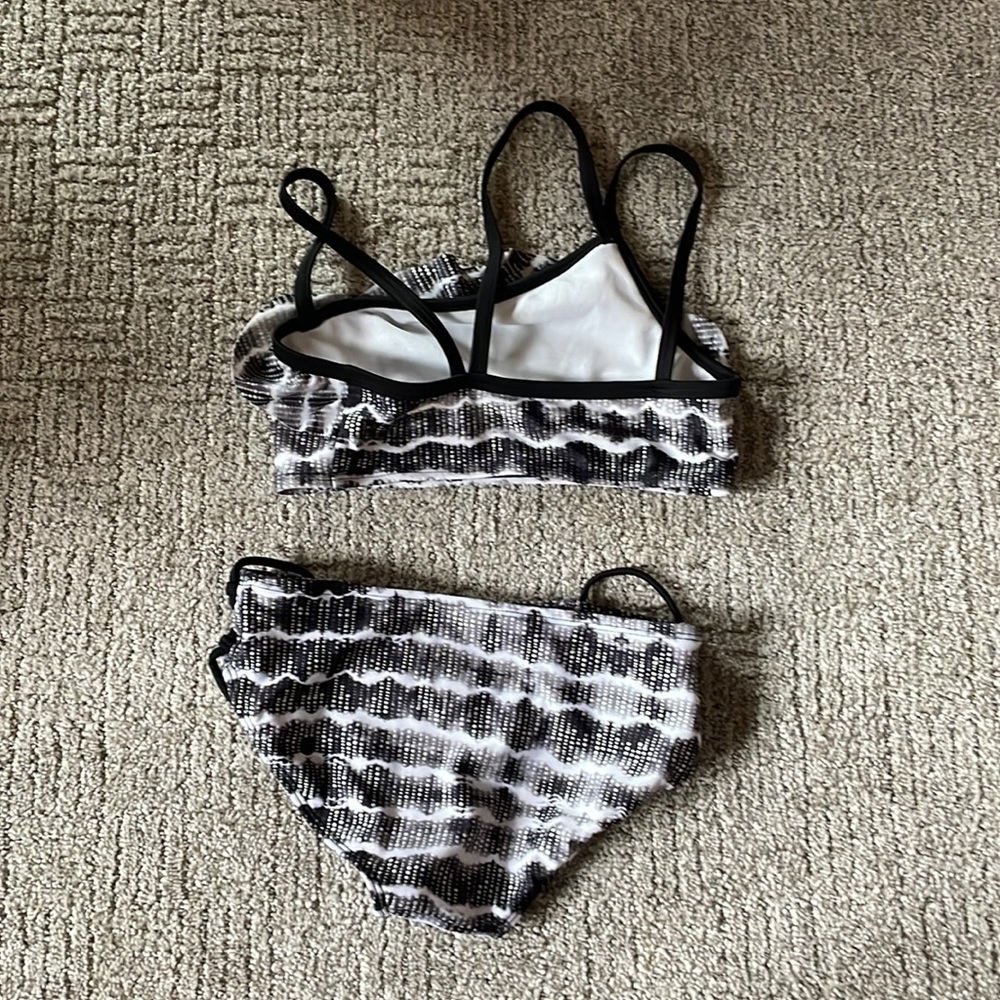 Gently used black and white child two piece bathing suit - Picture 2 of 2